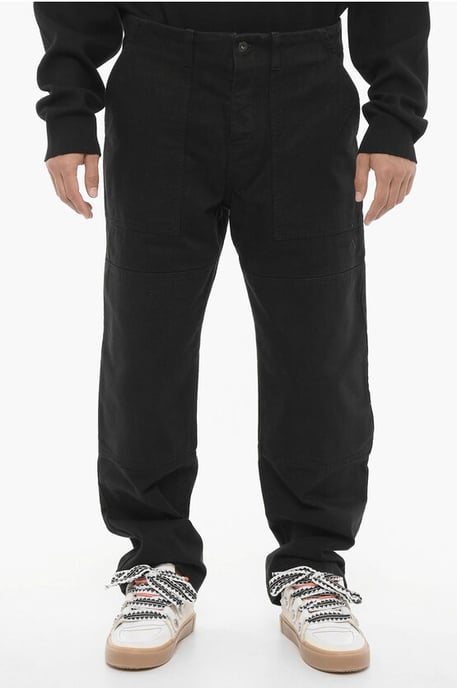 Dark Washed Wide Leg Jeans 22cm in Black - Image 1