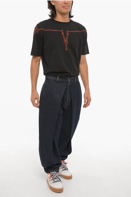 Plisserade jeans med normal passform, 17 cm, blå - Image 4