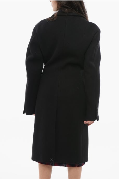 Wool Blend Coat With Cinched Waist in Black - Image 2