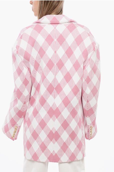 Överdimensionerad kappa med ginghammönster i rosa - Image 2
