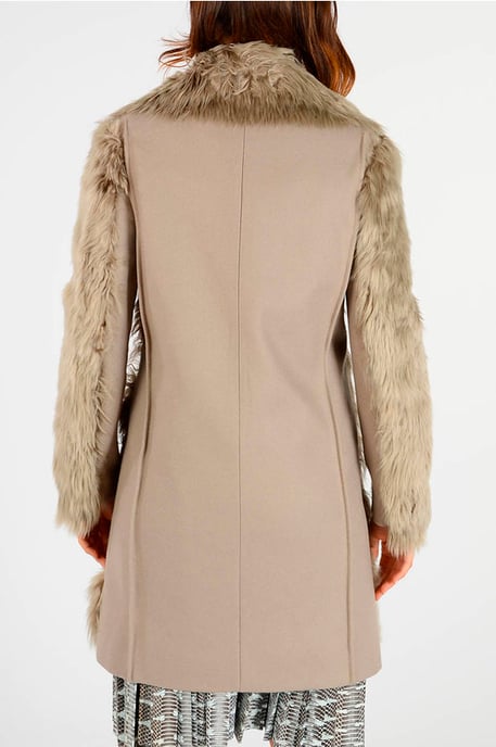 MM1 Alpaca Real Fur Coat in Beige - Image 2
