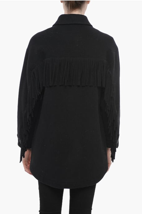 Wool ALASKAN Coat with Collar in Black - Image 2