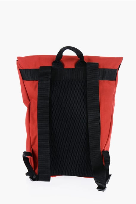 Tvåfärgad CITY FLAP nylonryggsäck i Nero, Rosso - Image 3
