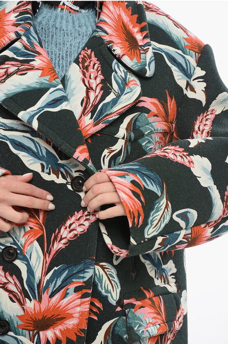 MM4 Double-breasted Over Jacket with Floral Motif in Multicolor - Image 3