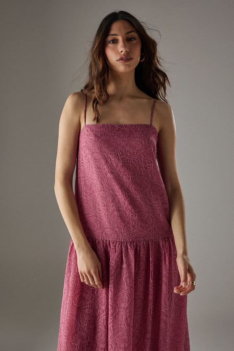 Rose Organza Strappy Tier Maxi Dress - Image 2