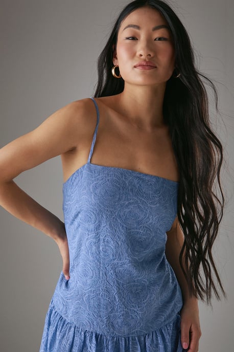 Petite Rose Organza Strappy Tier Maxi Dress - Image 4