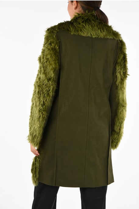 MM1 Alpaca Real Fur Coat in Green - Image 2