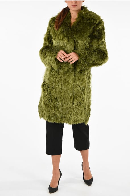 MM1 Alpaca Real Fur Coat in Green - Image 4