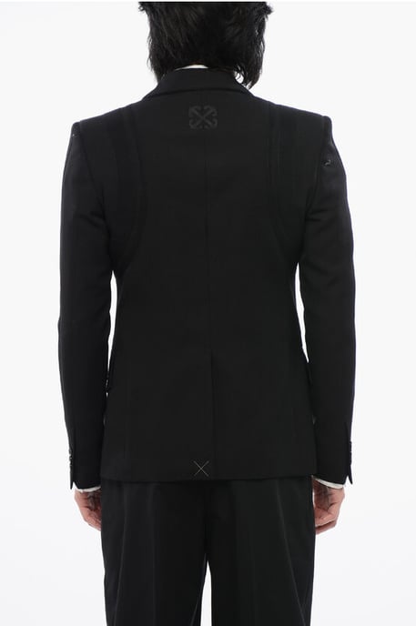 Virgin Wool FORMAL VARS Blazer met logopatch in zwart - Image 2