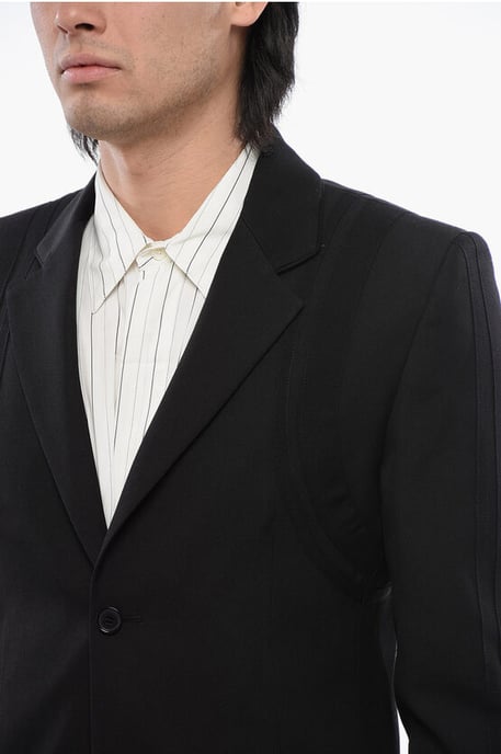 Virgin Wool FORMAL VARS Blazer met logopatch in zwart - Image 3