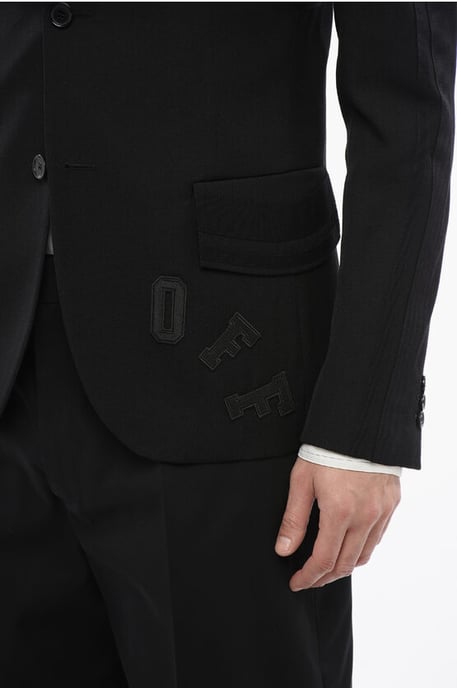 Virgin Wool FORMAL VARS Blazer met logopatch in zwart - Image 4