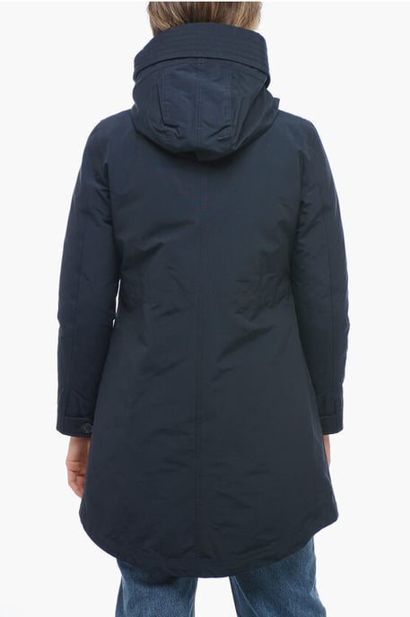 Solid Color Down Jacket with Removable Inner in Blue - Image 2