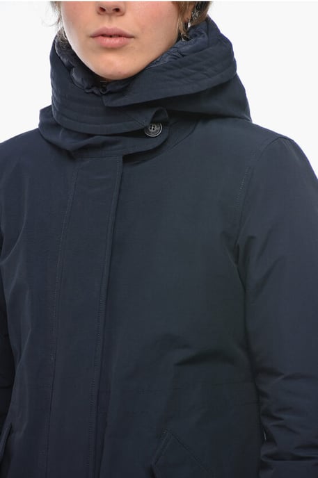 Solid Color Down Jacket with Removable Inner in Blue - Image 3