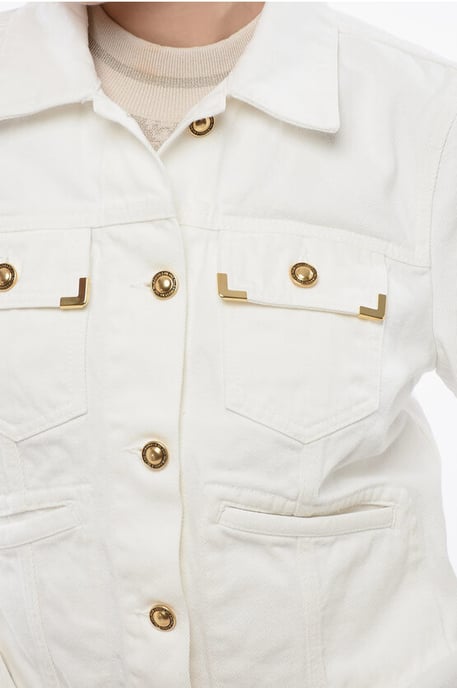 Denim Utility Jacket in White - Image 3