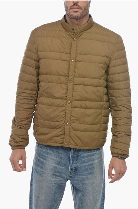 Lightweitght Bomber Jacket with Stand-up Collar in Brown - Image 1