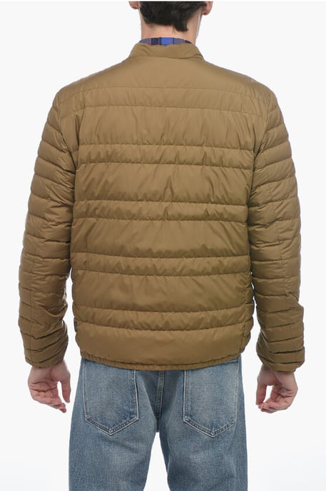 Lightweitght Bomber Jacket with Stand-up Collar in Brown - Image 2