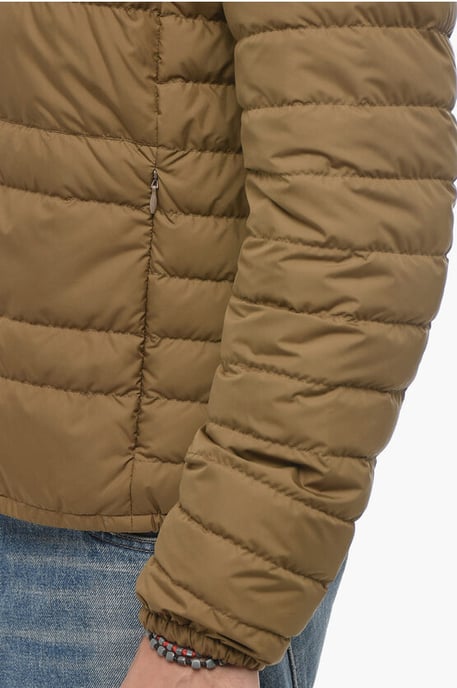 Lightweitght Bomber Jacket with Stand-up Collar in Brown - Image 3