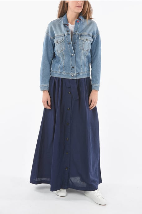 Denim AMERICAN Jacket with Silver Buttons in Blue - Image 4