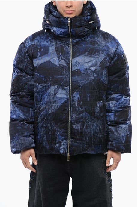 Monogram Patterned SIERRA LEONE Puffer Jacket in Blue - Image 1