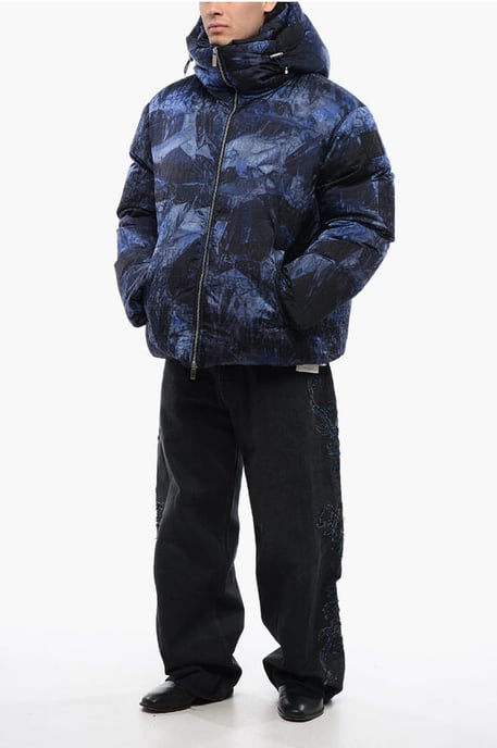 Monogram Patterned SIERRA LEONE Puffer Jacket in Blue - Image 4