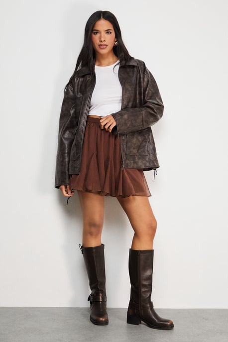 Chiffon Godet Flippy Mini Skirt - Image 1