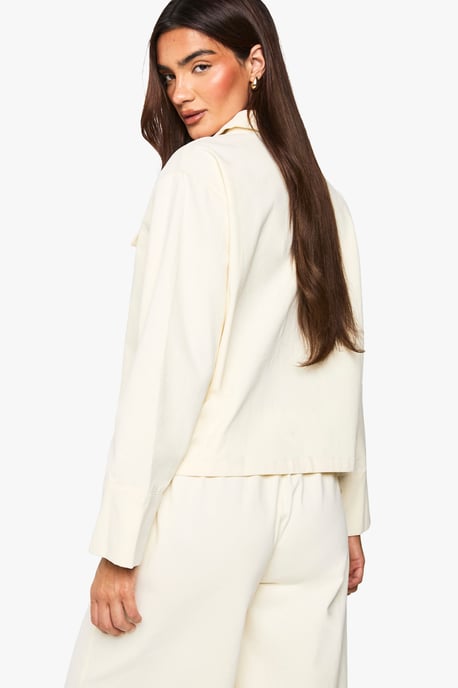 Twill Collard Spilt Cuff Shirt - Image 2