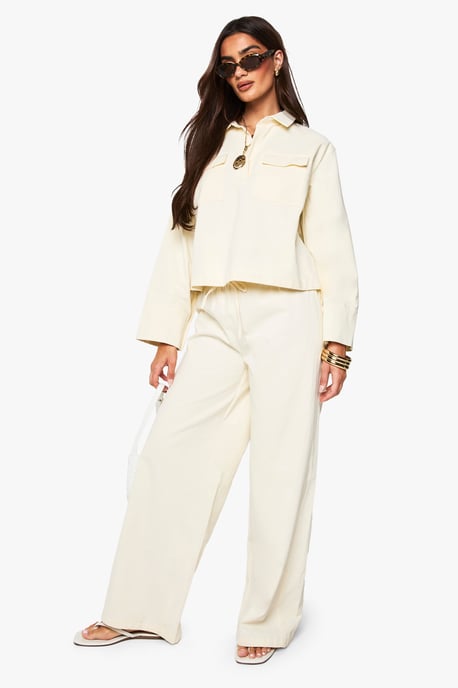 Twill Collard Spilt Cuff Shirt - Image 3