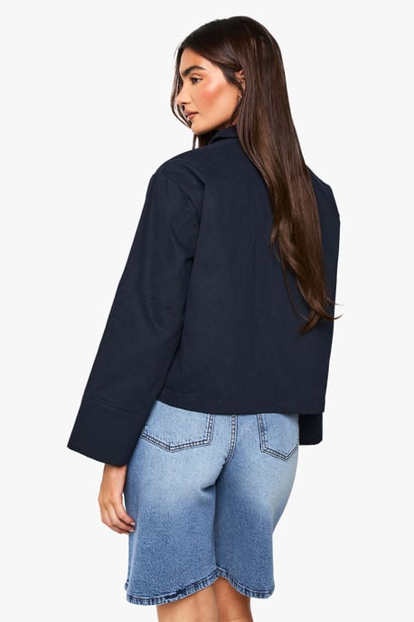 Twill Collard Spilt Cuff Shirt - Image 2