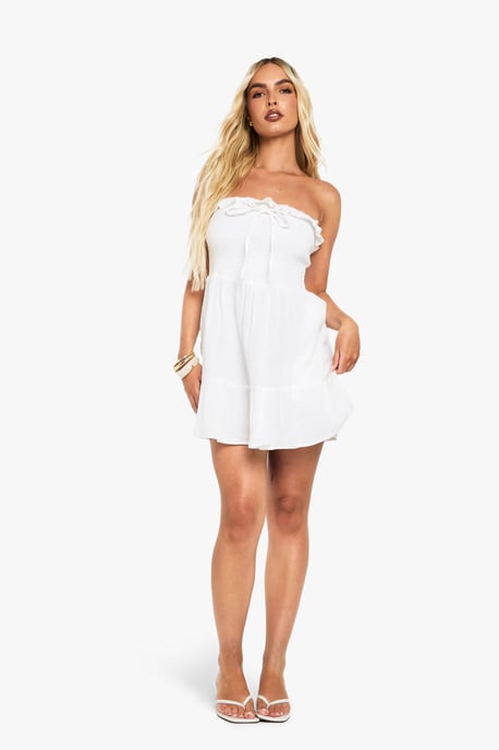 Textured Bandeau Mini Dress - Image 3