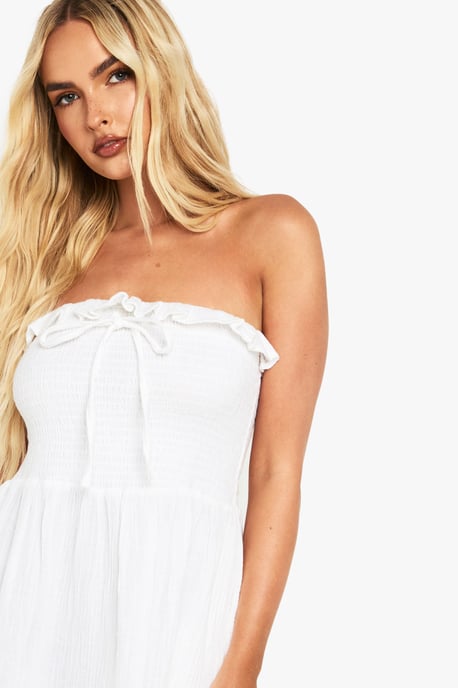 Textured Bandeau Mini Dress - Image 4
