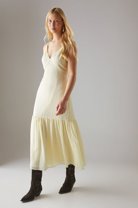 Check Organza High Apex Strappy Midi Dress - Image 2