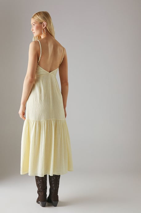 Check Organza High Apex Strappy Midi Dress - Image 3