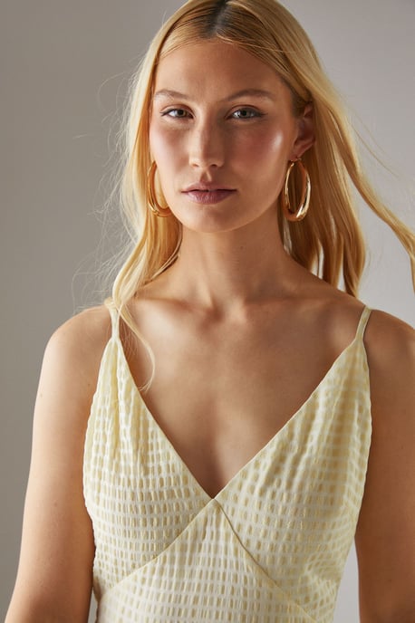 Check Organza High Apex Strappy Midi Dress - Image 5