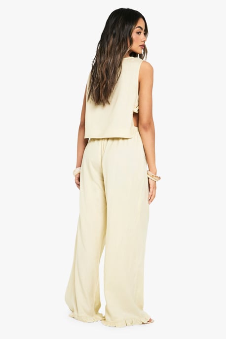 Tie Side Linen Top & Wide Leg Trouser Co-ord - Image 2