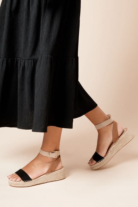 Riva Faux Suede Strap Medium Espadrille Wedge Sandals - Image 3