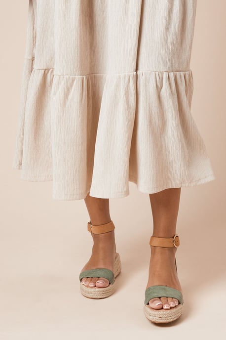 Riva Faux Suede Strap Medium Espadrille Wedge Sandals - Image 2