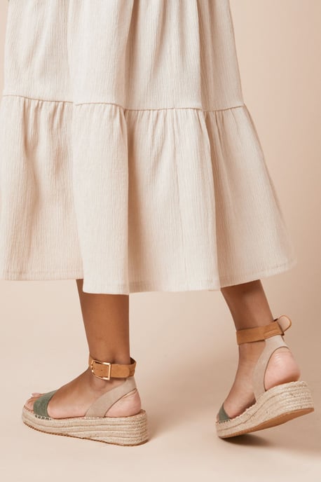Riva Faux Suede Strap Medium Espadrille Wedge Sandals - Image 4