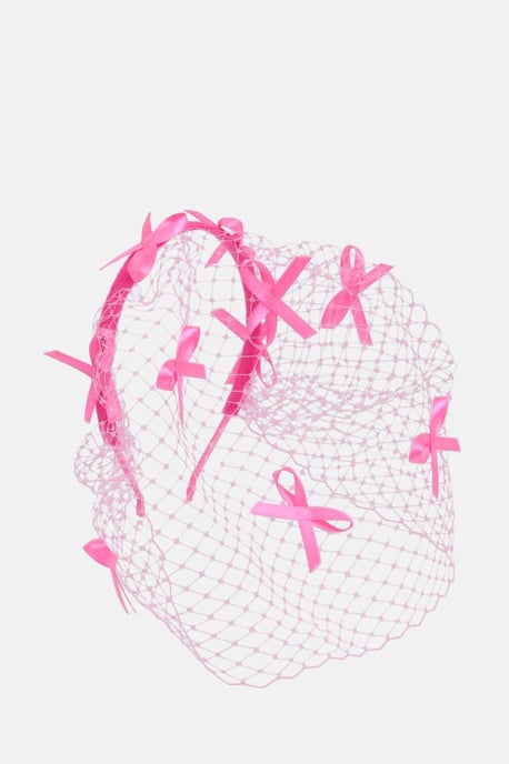 Mesh Bow Detailed Netting Fascinator - Image 2