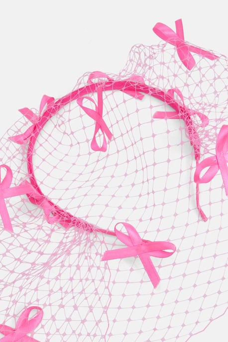 Mesh Bow Detailed Netting Fascinator - Image 3