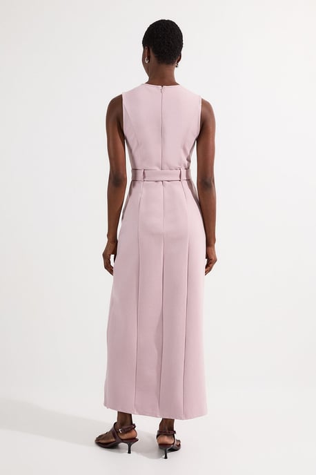 Ponte And Georgette Jersey Pleated Maxi Dress - Image 5