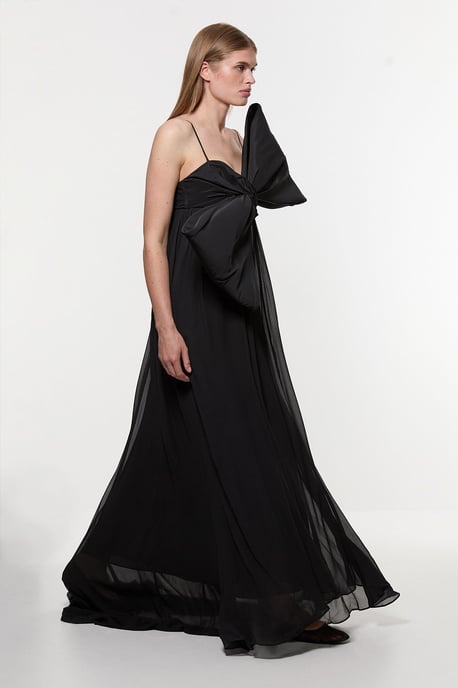 Tall Taffeta Bow Detail Woven Maxi Dress - Image 3