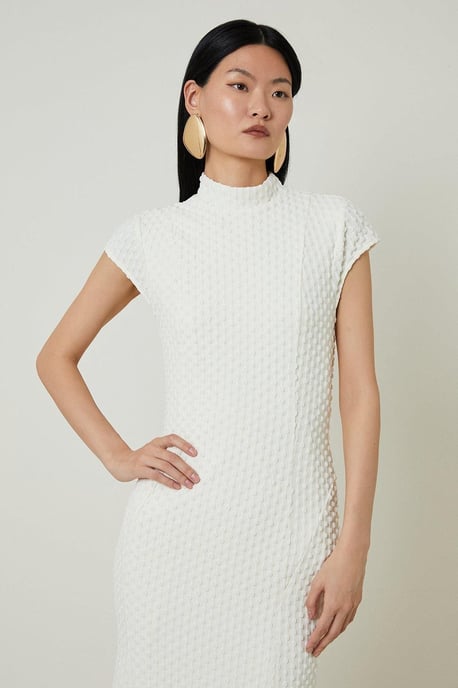 Textured Jersey Dramatic Hem Maxi Dress - Image 2