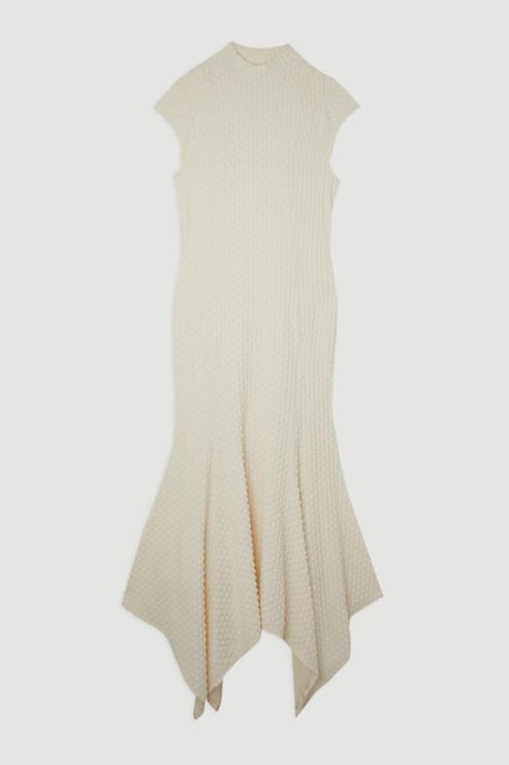 Textured Jersey Dramatic Hem Maxi Dress - Image 4