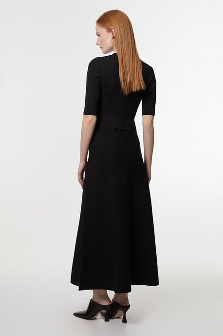 Rib Knit Military Trim Maxi Dress - Image 6