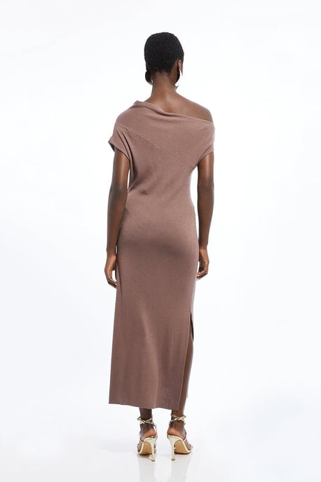 Cashmere Blend One Off The Shoulder Maxi Dress - Image 5