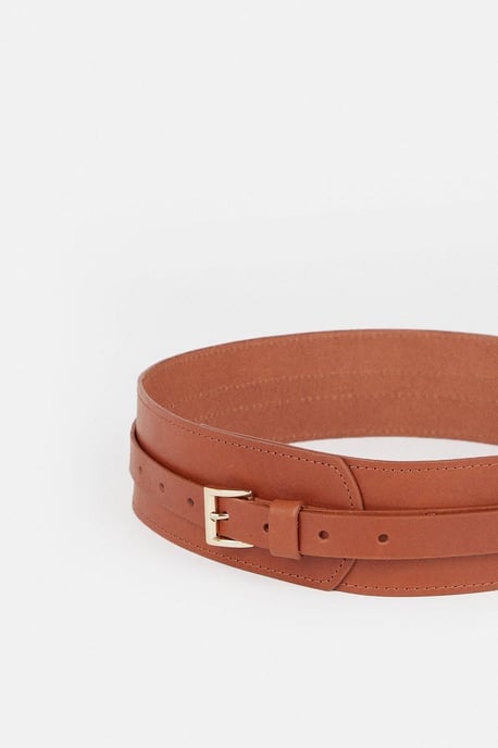 Leather Buckle Trim Belt - Image 3