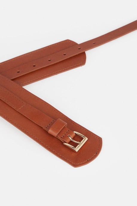 Leather Buckle Trim Belt - Image 4