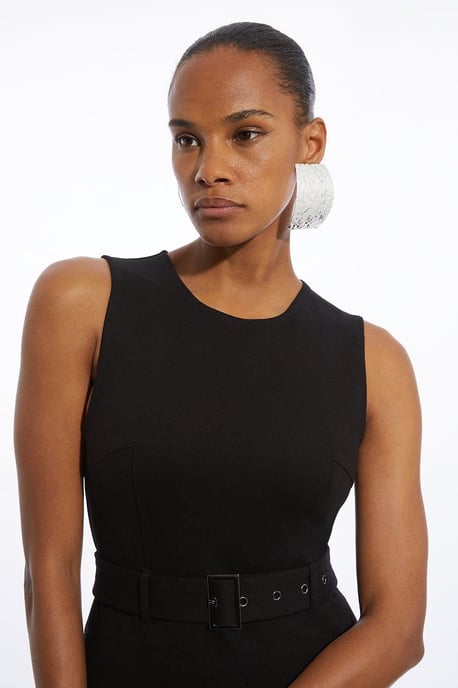 Ponte And Georgette Jersey Pleated Maxi Dress - Image 2