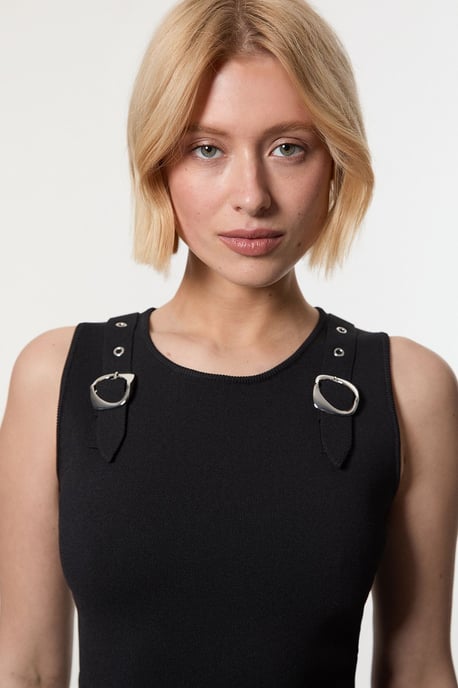Buckle Trim Knitted Top - Image 3