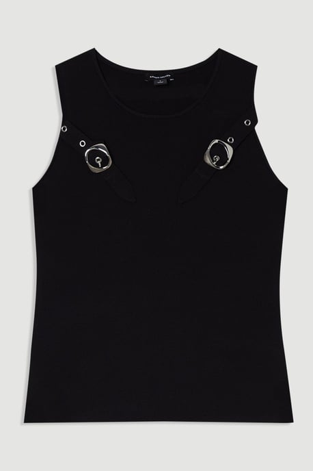 Buckle Trim Knitted Top - Image 4